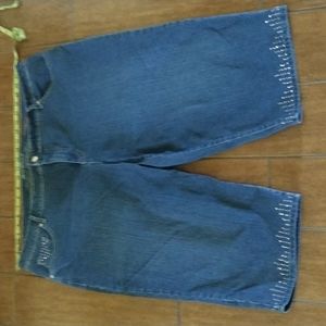 Gloria Vanderbilt Plus Size 22w Jean Capris w Rhinestones, Like New